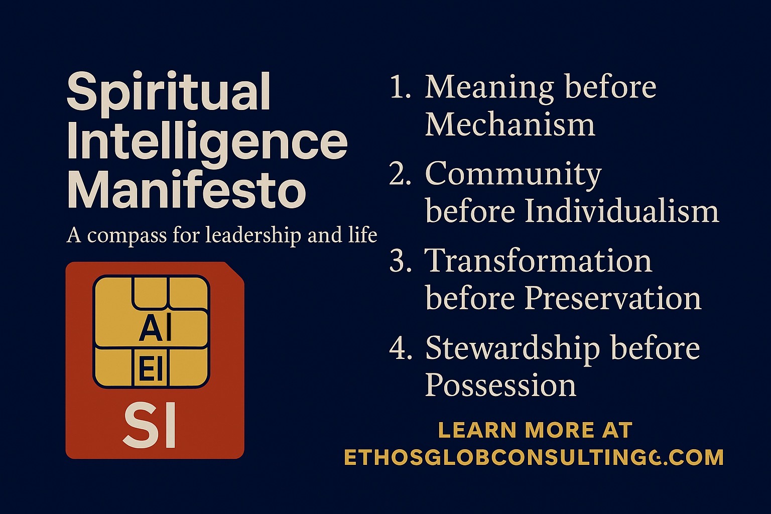 Spiritual Intelligence (SI) Manifesto